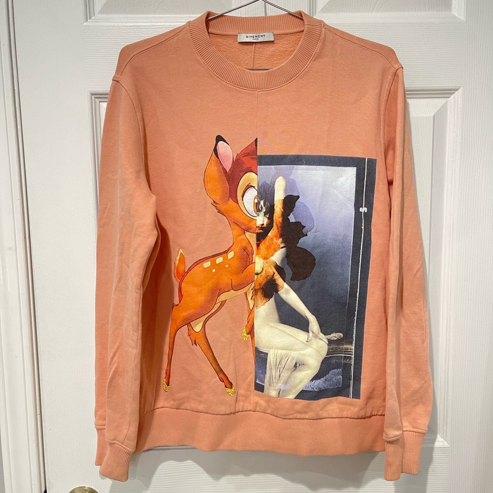 Givenchy Peach Graphic Crew Neck Sweater